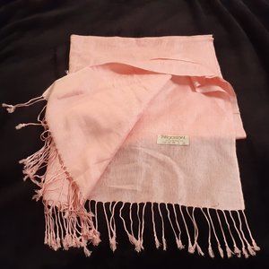 The Pashmina Store 100% Pashmina rose pink paisley scarf/wrap with tassels